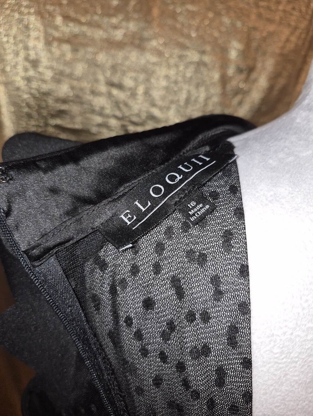Eloquii Black Scalloped Sheer Yoke Midi Dress - Picture 4 of 4